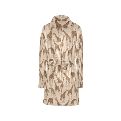 Giraffe Pattern Design Print Women's Fleece Robe
