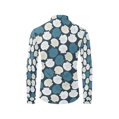 Seashell Print Design LKS3013 Men's Long Sleeve Dress Shirt