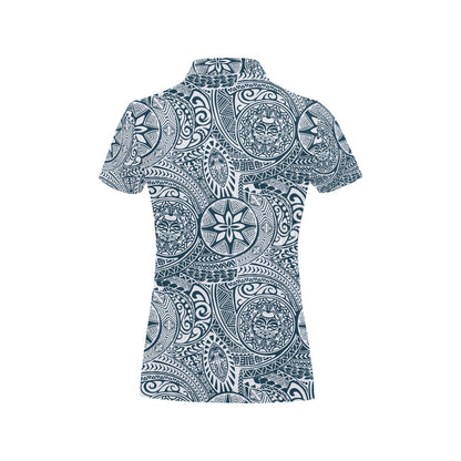 Polynesian Pattern Print Design A03 Women's Polo Shirt