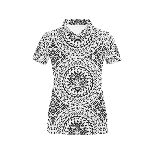 Polynesian Tribal Mask Women's Polo Shirt