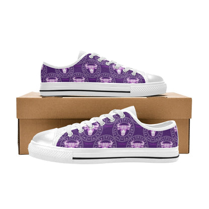 Taurus Print Design LKS303 Women's White Low Top Shoes