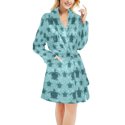 Sea Turtle Print Design LKS305 Women's Fleece Robe