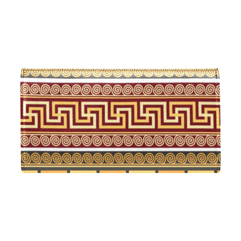 Ancient Greek Pattern Print Design LKS302 Women's Trifold Wallet