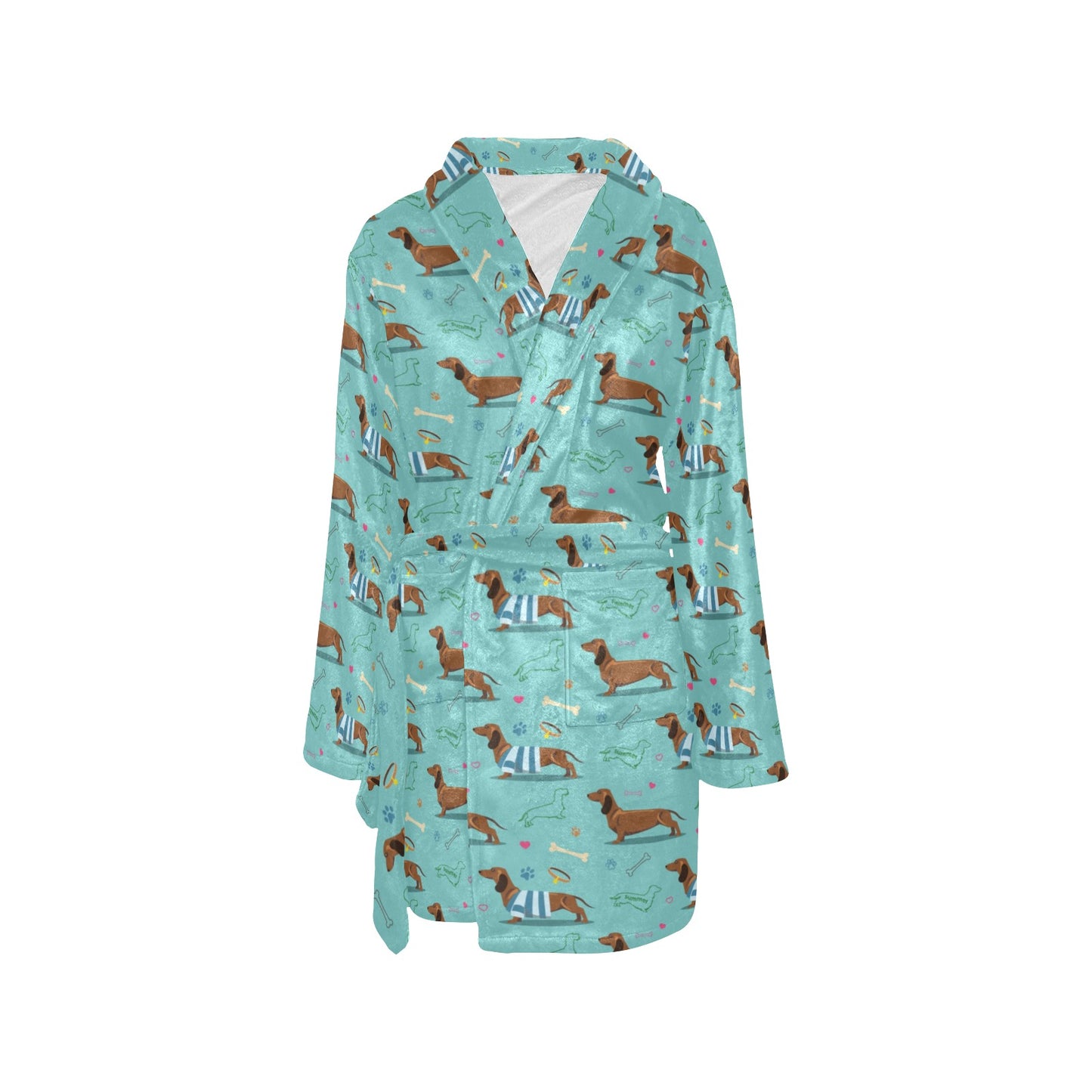 Dachshund Paw Decorative Print Pattern Women's Fleece Robe