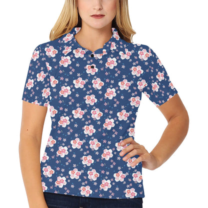 Sakura Print Design LKS306 Women's Polo Shirt
