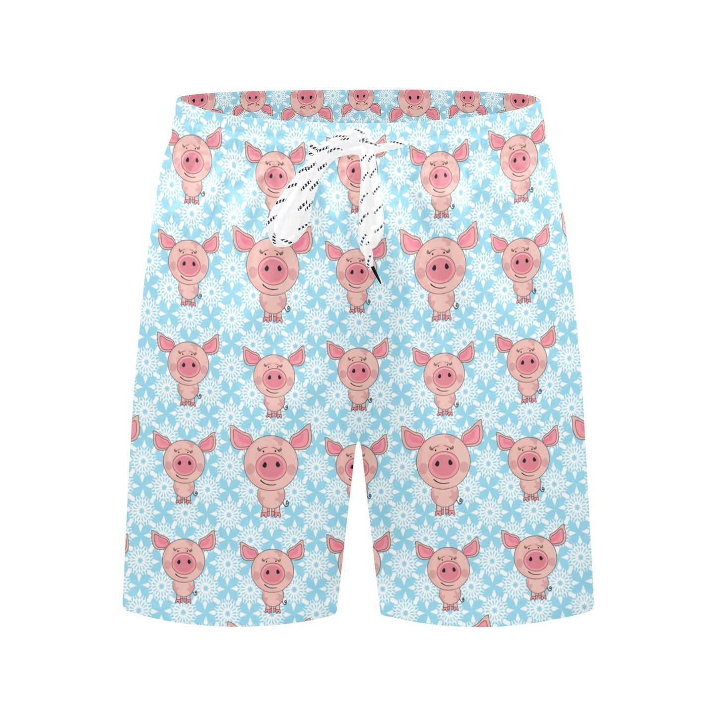 Pig Print Design LKS402 Men's Swim Trunks Beach Shorts