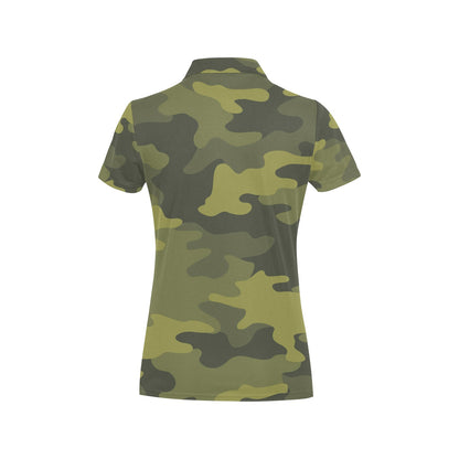 Military Camouflage Pattern Print Design 02 Women's Polo Shirt