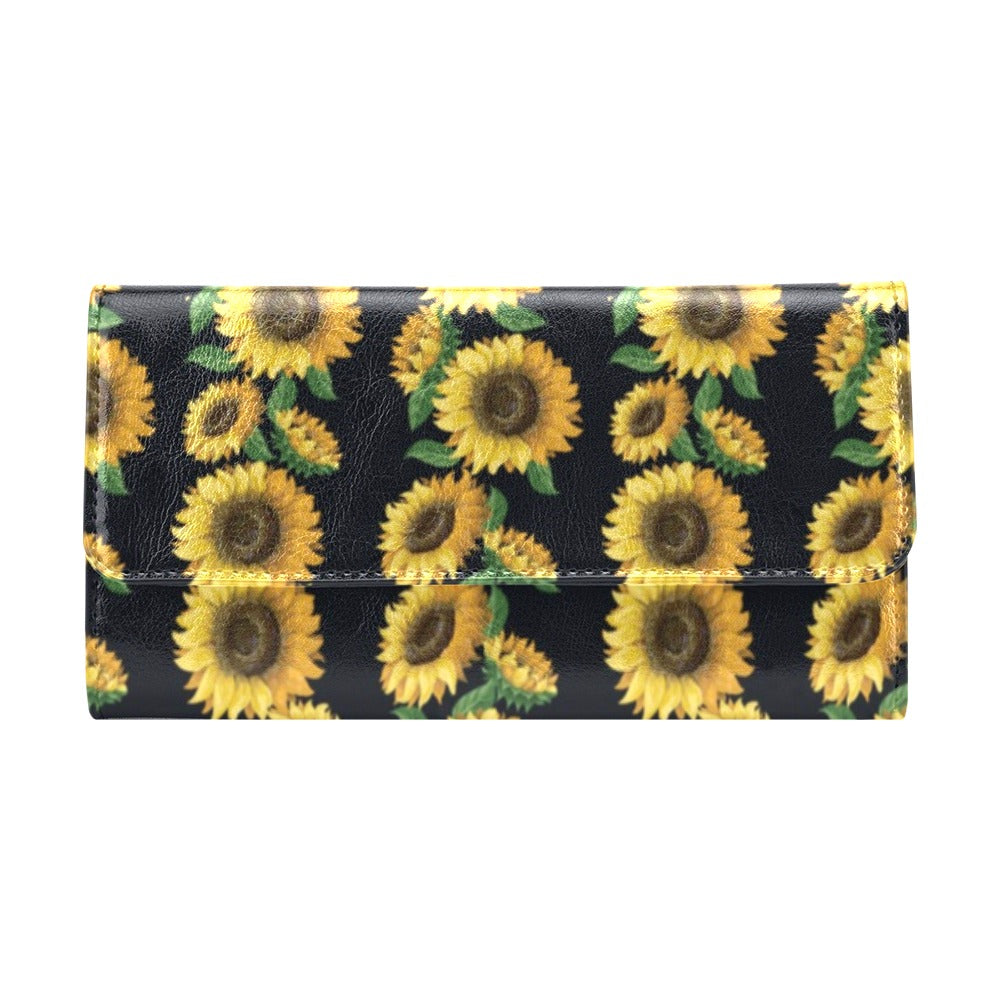 Sunflower Print Design LKS306 Women's Trifold Wallet