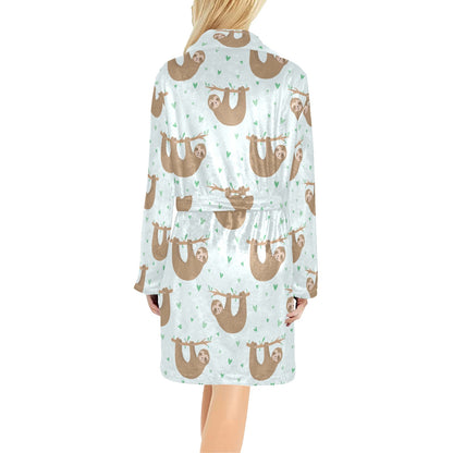 Sloth Print Design LKS308 Women's Fleece Robe