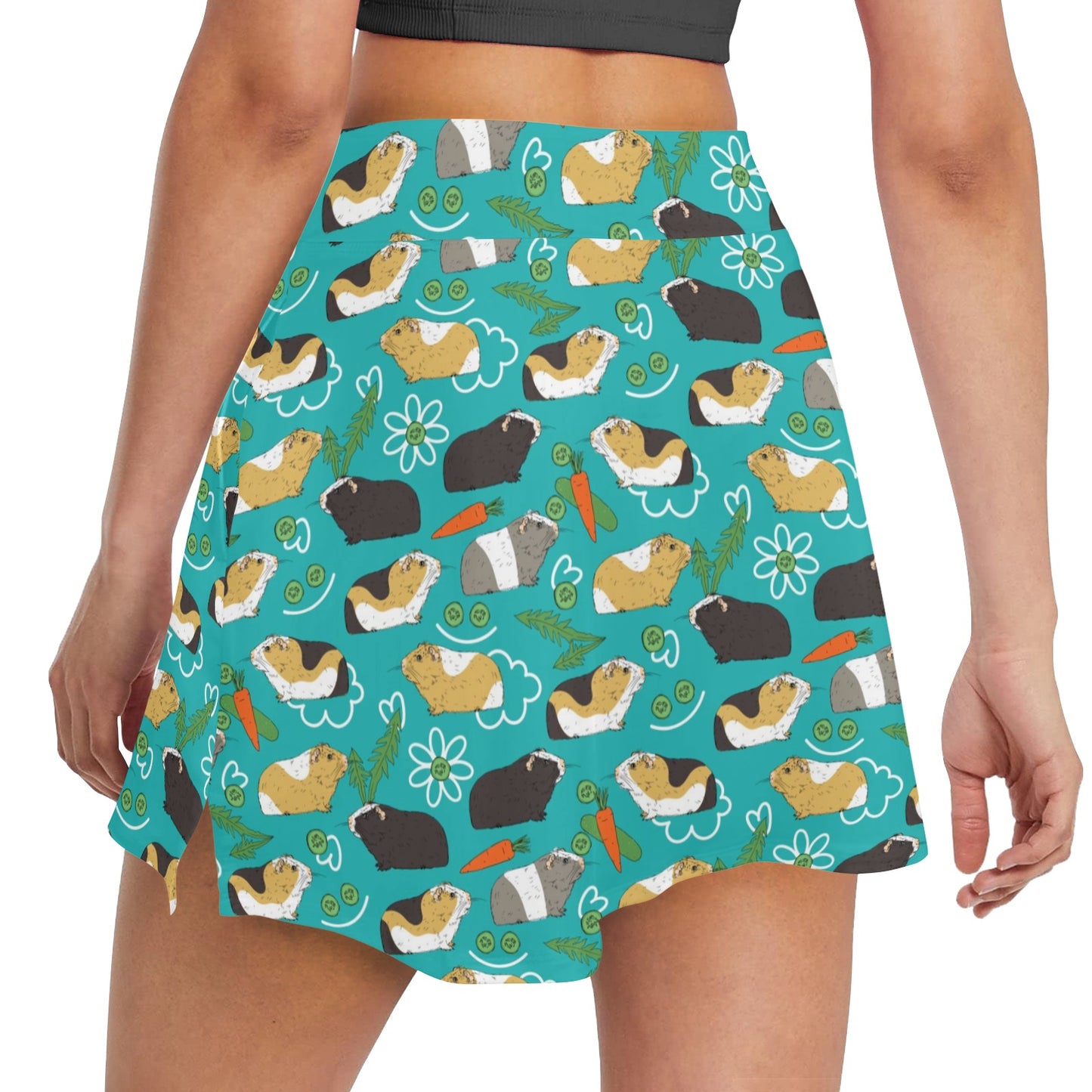 Guinea Pig Print Design LKS402 17" Golf & Pickleball Skort with Pockets