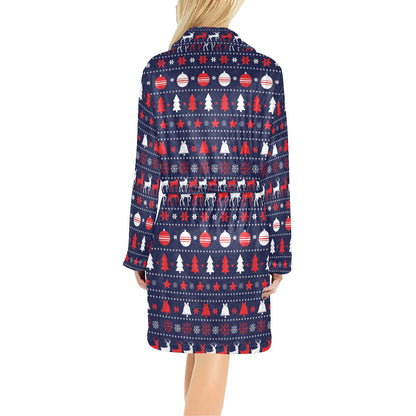 Reindeer Print Design LKS404 Women's Fleece Robe