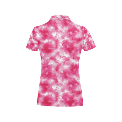 Tie Dye Pink Print Design LKS304 Women's Polo Shirt