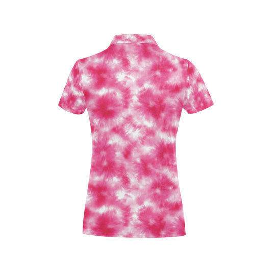 Tie Dye Pink Print Design LKS304 Women's Polo Shirt