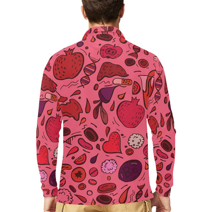 Phlebotomist Pattern Print Design A01 Long Sleeve Polo Shirt For Men's