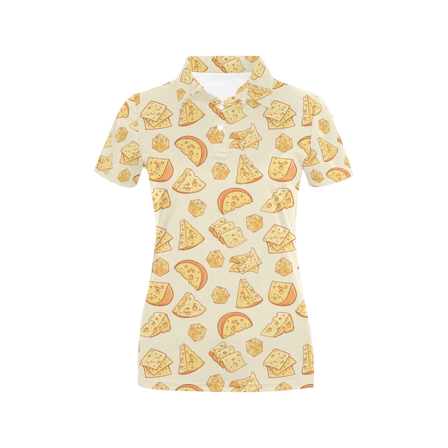 Cheese Pattern Print Design 01 Women's Polo Shirt