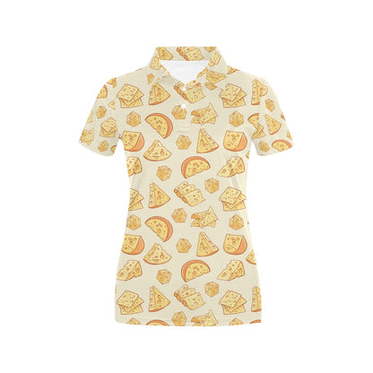 Cheese Pattern Print Design 01 Women's Polo Shirt
