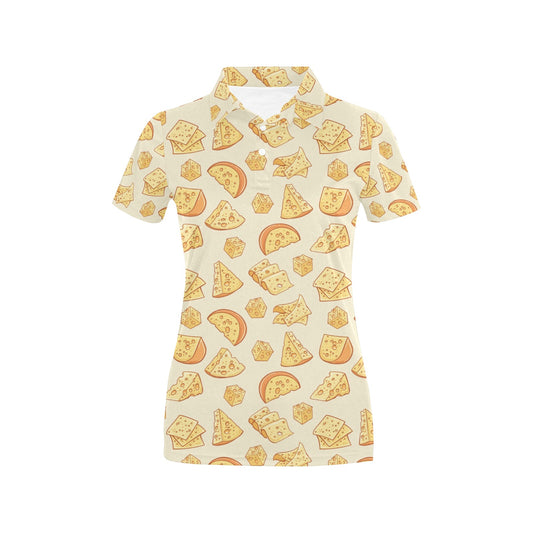 Cheese Pattern Print Design 01 Women's Polo Shirt