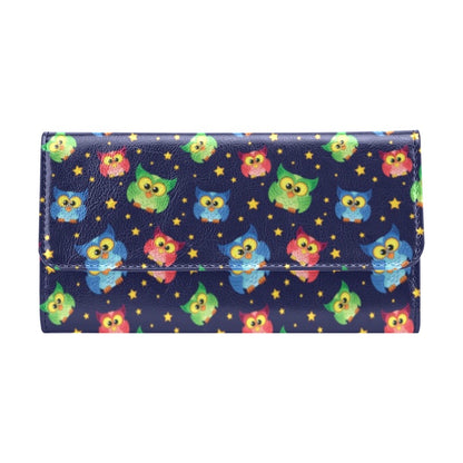 Owl with Star Themed Design Print Women's Trifold Wallet