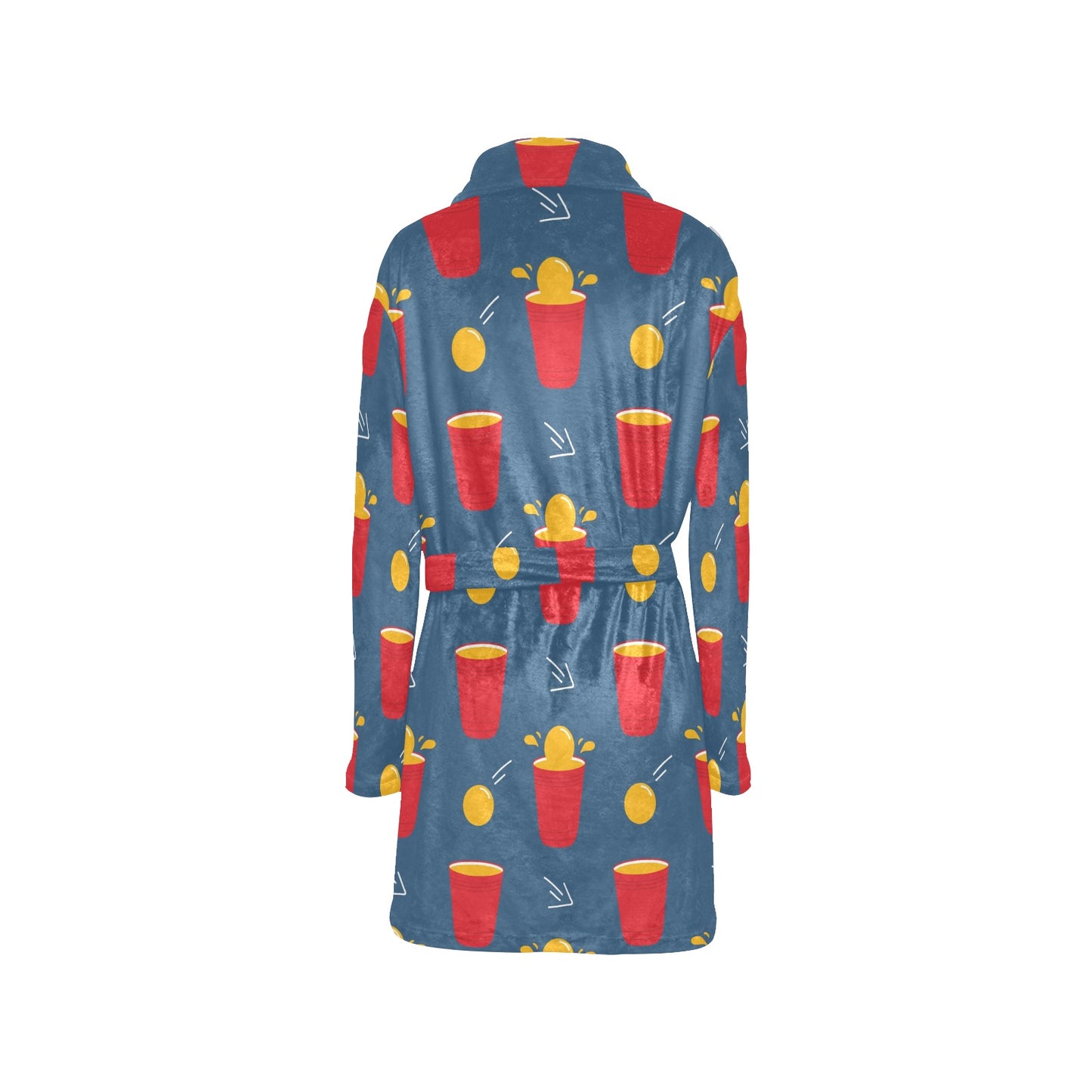 Beer Pong Pattern Print Design 02 Women's Fleece Robe