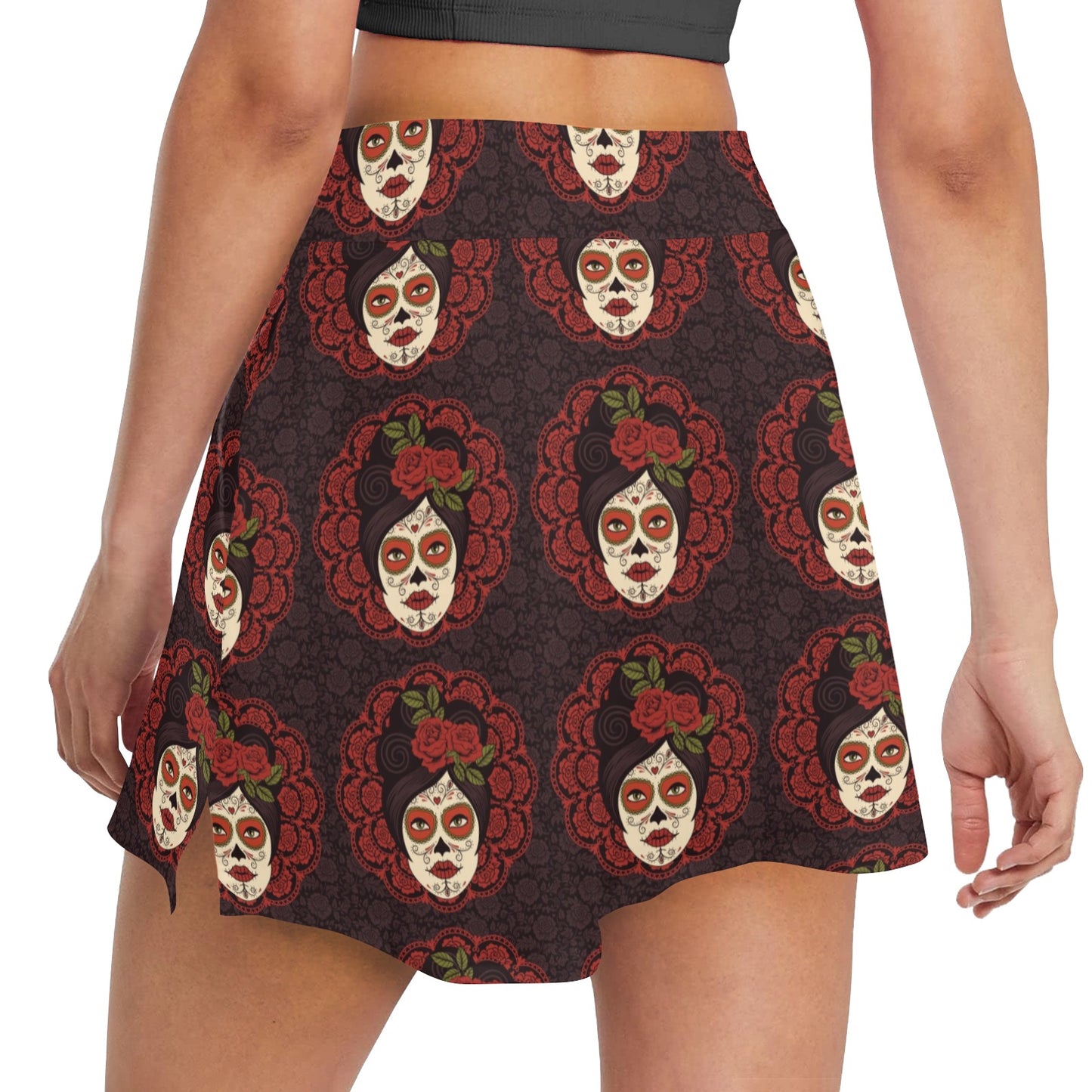 Day of the Dead Mexican Girl 17" Golf & Pickleball Skort with Pockets