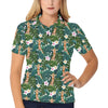 Giraffe Jungle Design Print Women's Polo Shirt