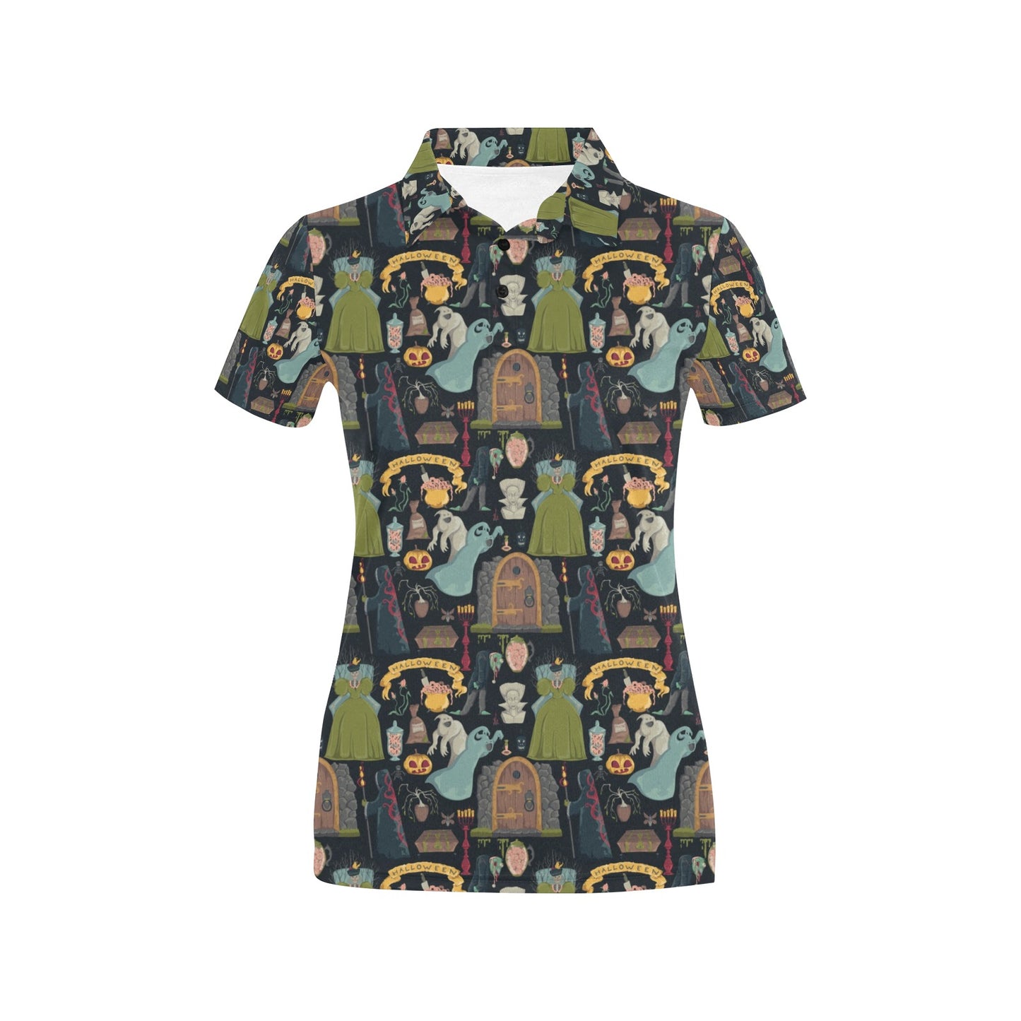 Creepy Halloween Print Design LKS304 Women's Polo Shirt