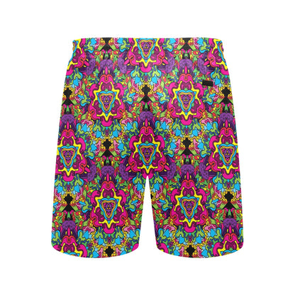 Trippy Print Design LKS303 Men's Swim Trunks Beach Shorts