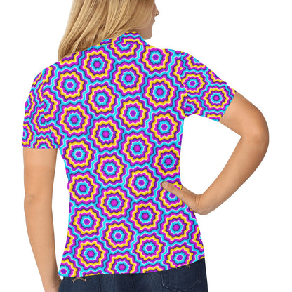 Optical illusion Techno Movement Women's Polo Shirt