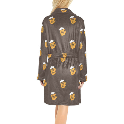 Beer Pattern Print Design 01 Women's Fleece Robe