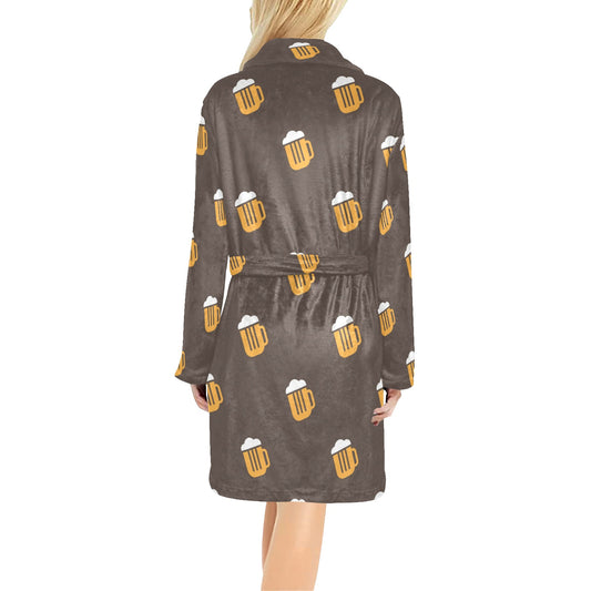Beer Pattern Print Design 01 Women's Fleece Robe