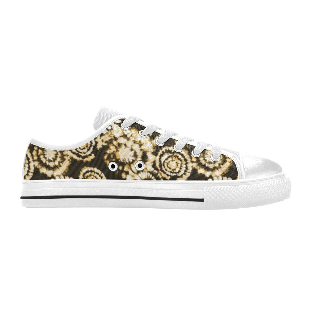 Tie Dye Print Design LKS307 Women's White Low Top Shoes