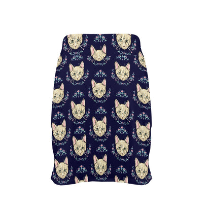 Cat Head with flower Print Pattern 17" Golf & Pickleball Skort with Pockets