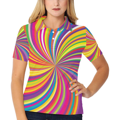 Vortex Print Design LKS301 Women's Polo Shirt