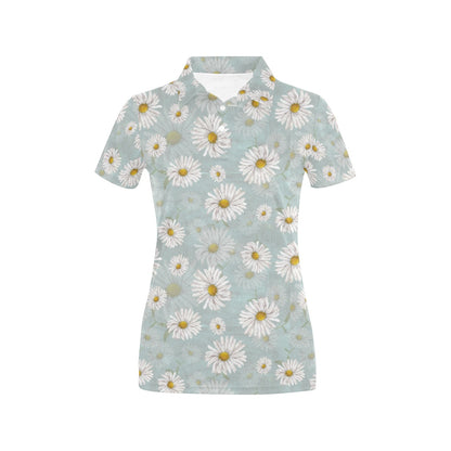Daisy Pattern Print Design DS012 Women's Polo Shirt