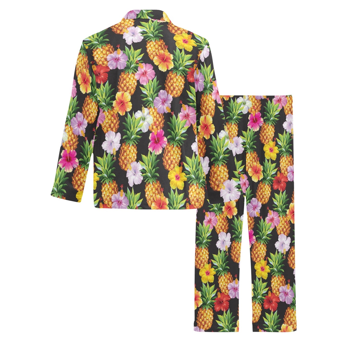 Pineapple Hibiscus Men's Long Pajama Set