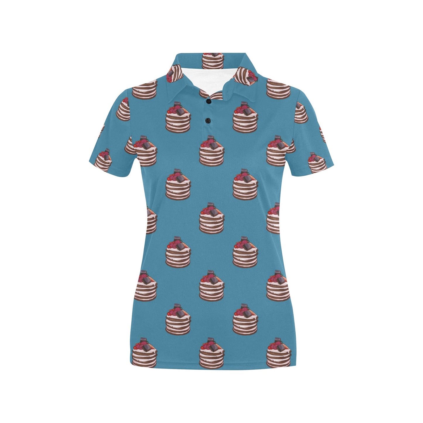 Pancake Pattern Print Design A03 Women's Polo Shirt