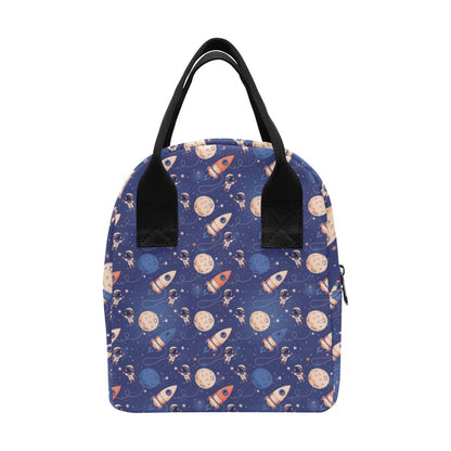 Space Astronaut Rocket Print Design LKS304 Insulated Lunch Bag
