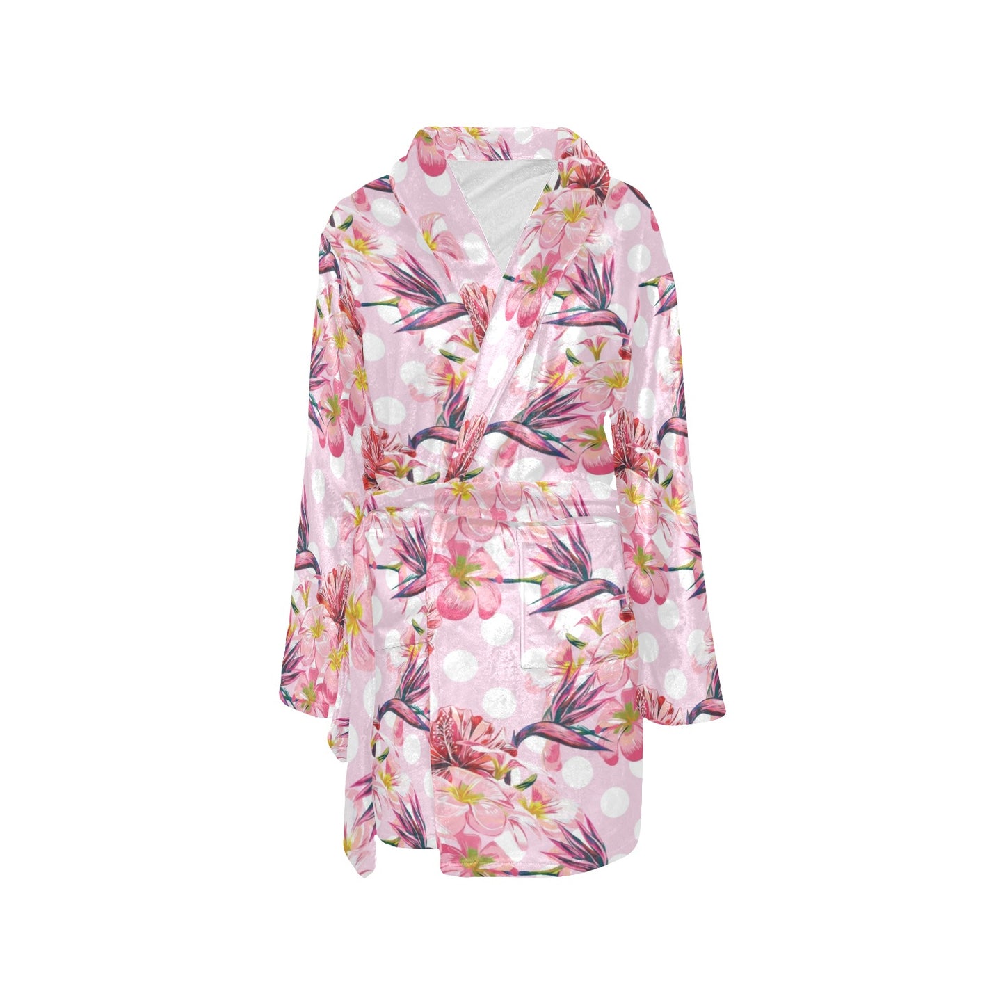 Bird Of Paradise Pattern Print Design BOP011 Women's Fleece Robe
