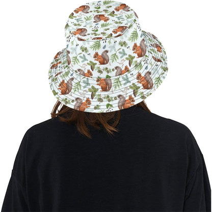 Squirrel Print Design LKS308 Unisex Bucket Hat