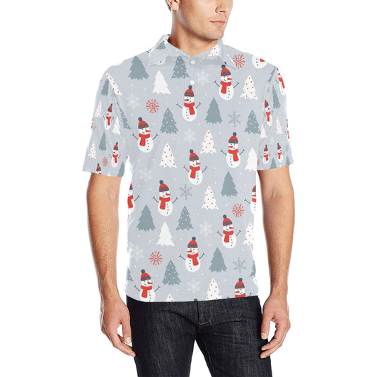 Snowman Print Design LKS302 Men Polo Shirt