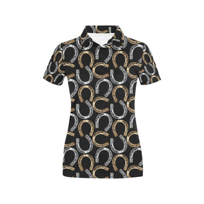 Horseshoe Print Design LKS305 Women's Polo Shirt