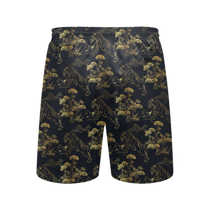 Tiger Japan Style Print Design LKS305 Men's Swim Trunks Beach Shorts