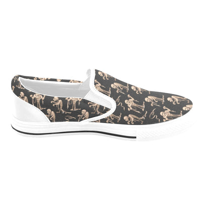 Mummy Print Design LKS302 White Slip Ons Canvas Women's Shoes