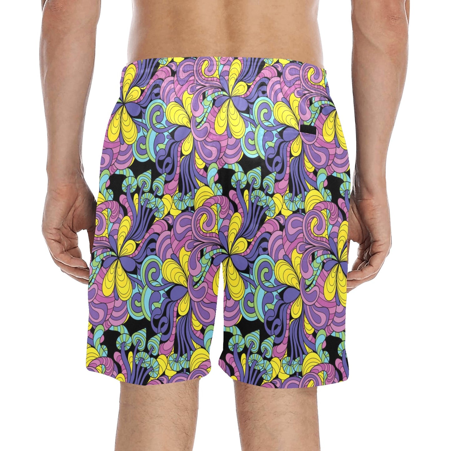 Trippy Print Design LKS305 Men's Swim Trunks Beach Shorts