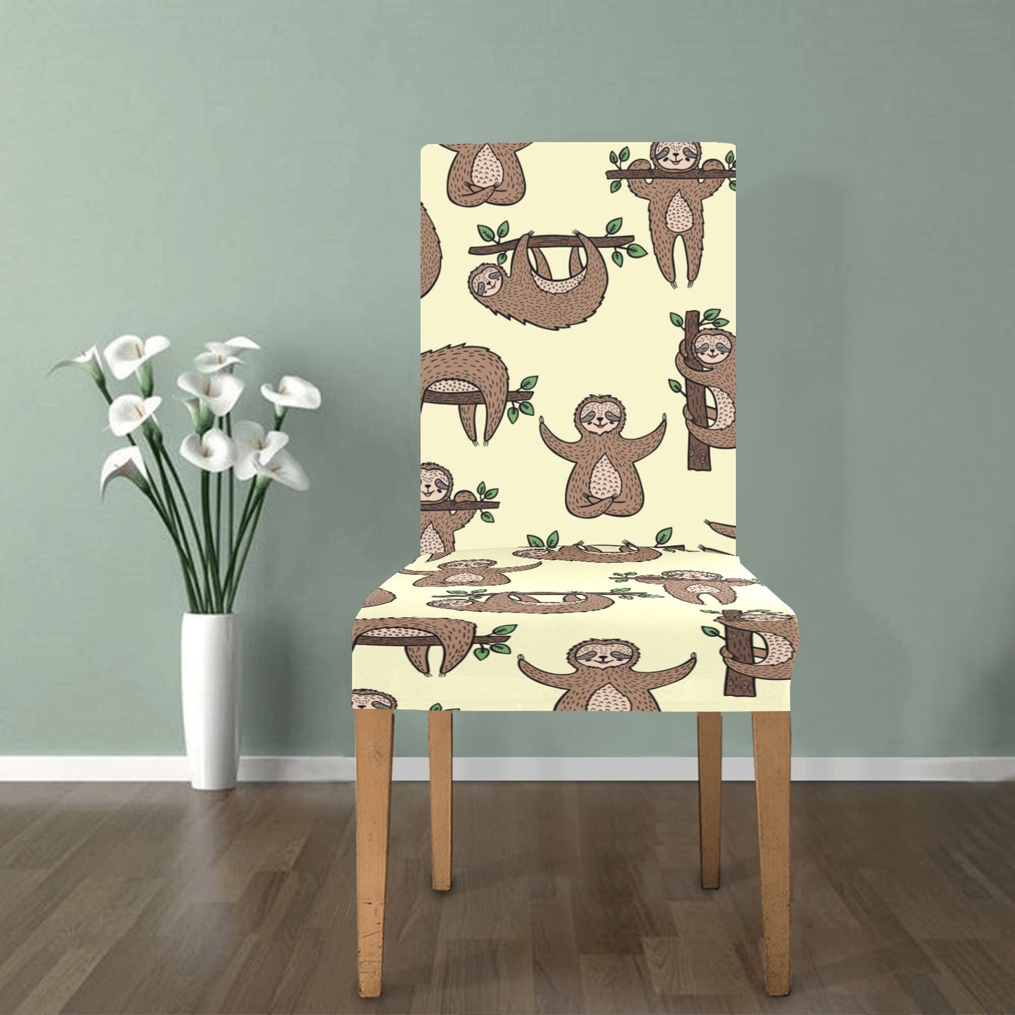 Sloth Print Design LKS3010 Dining Chair Slipcover