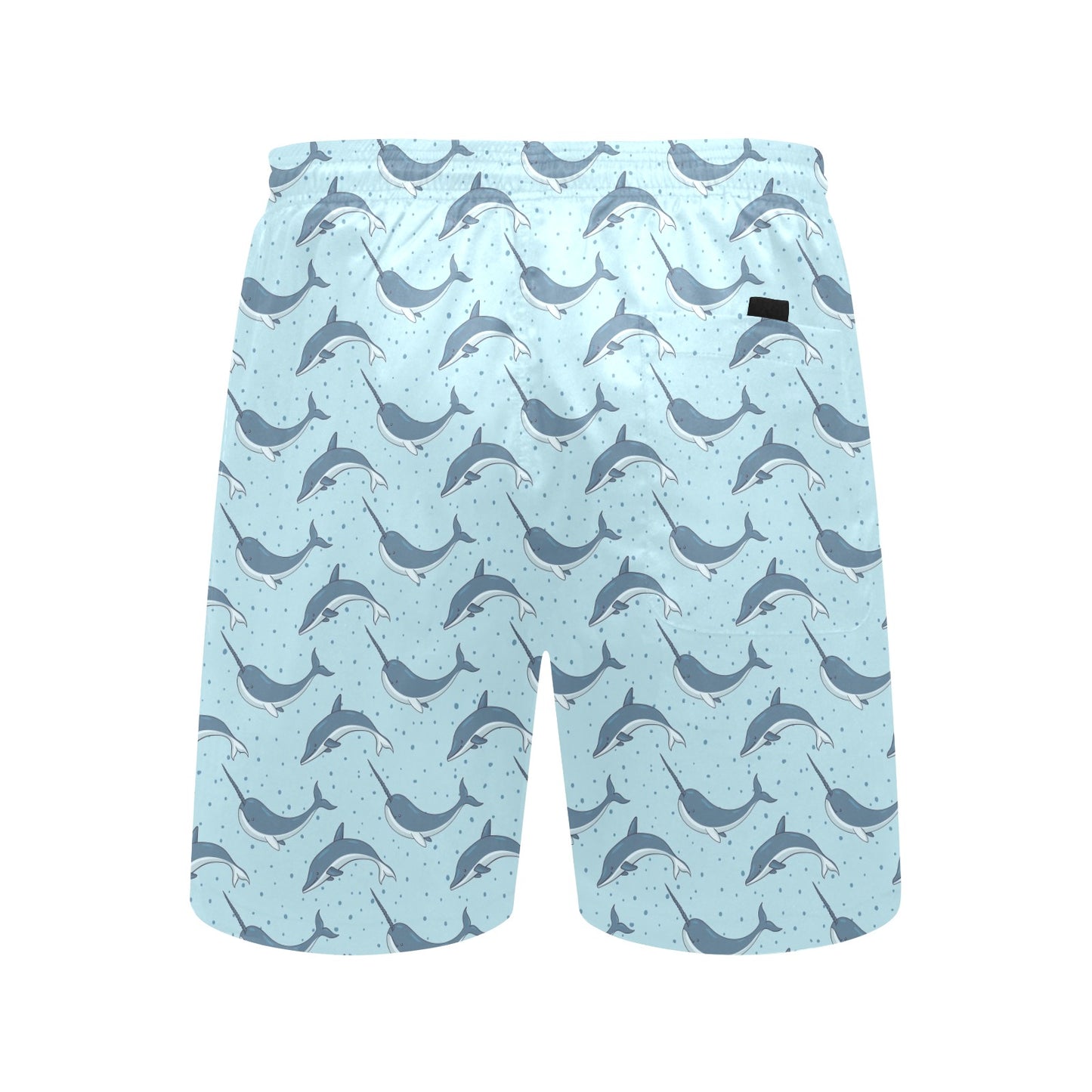 Narwhal Dolphin Print Men's Swim Trunks Beach Shorts