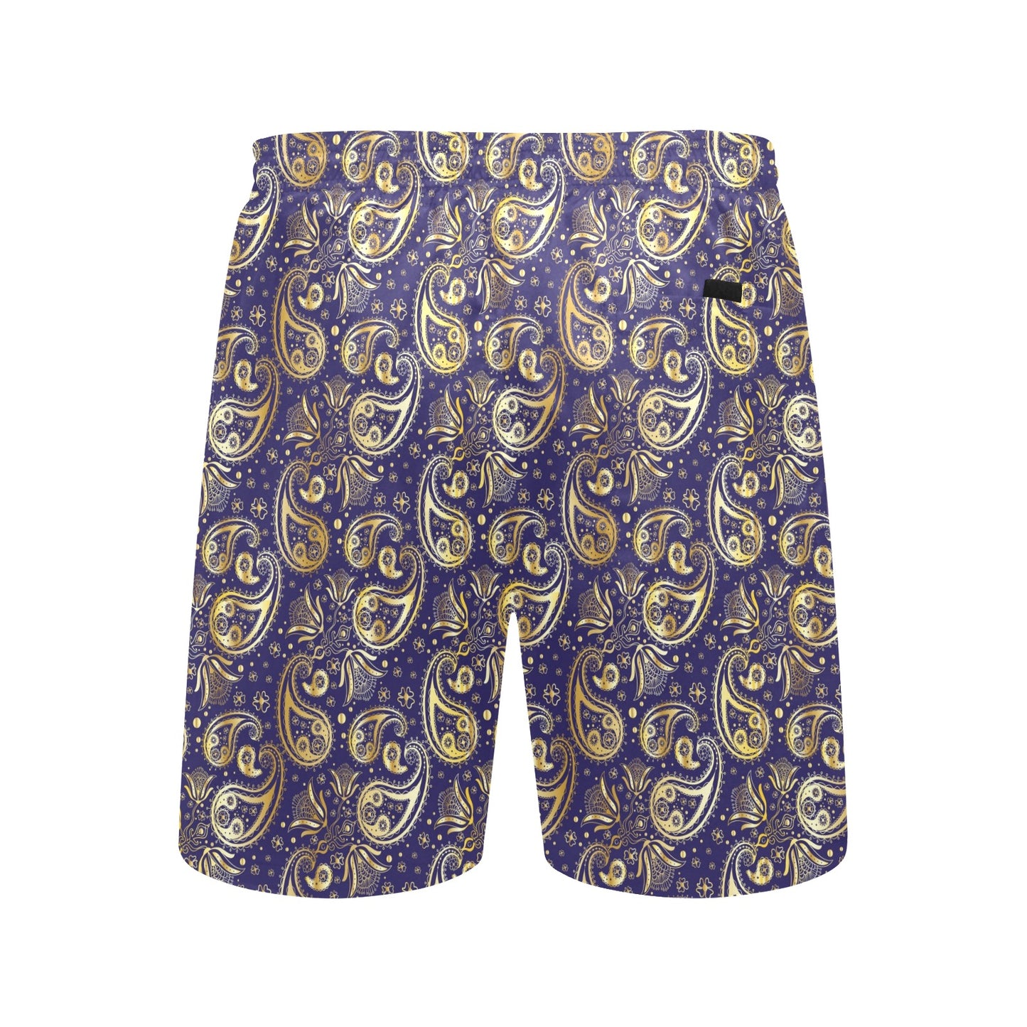 Paisley Blue Yellow Design Print Men's Swim Trunks Beach Shorts