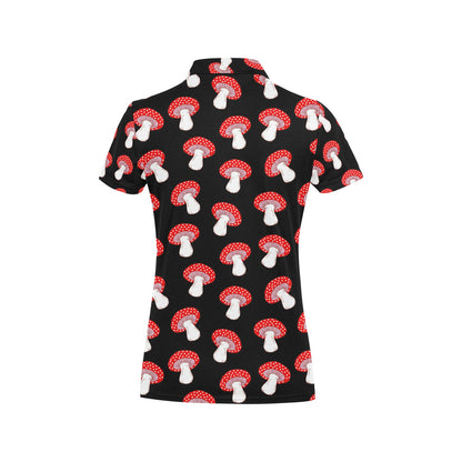 Mushroom Pattern Print Design A02 Women's Polo Shirt