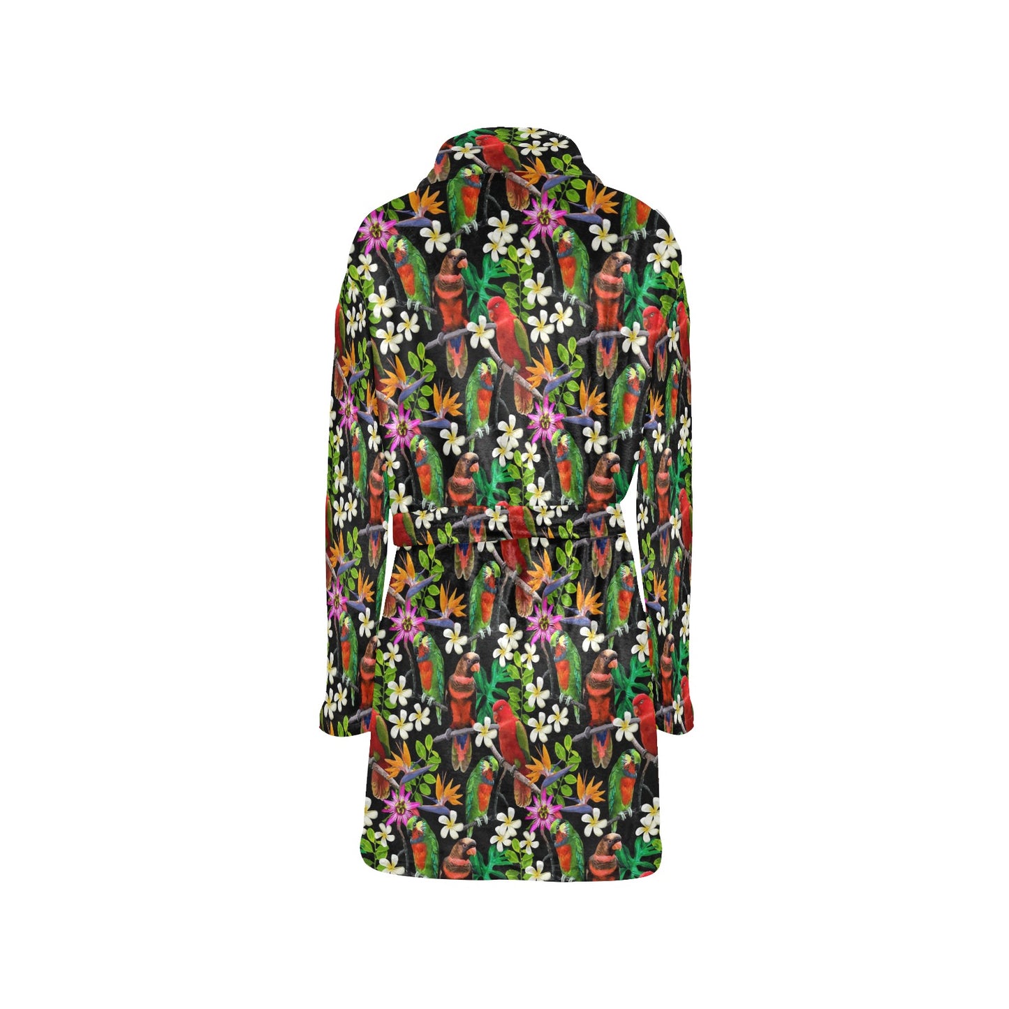 Parrot Design Print Women's Fleece Robe