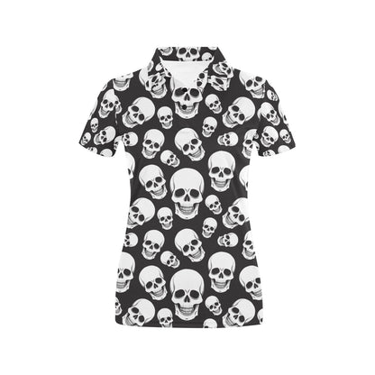 Skull Print Design LKS301 Women's Polo Shirt